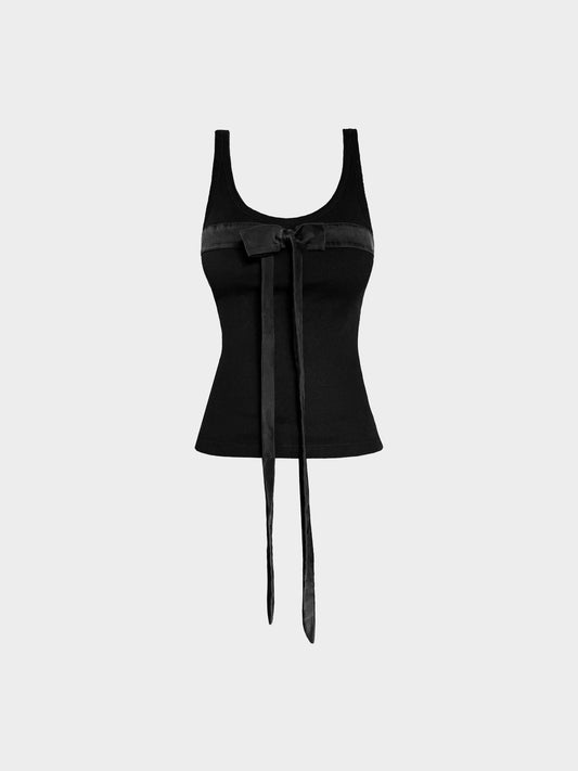 Dolce and Gabbana 2000s Black Bow Tank Top