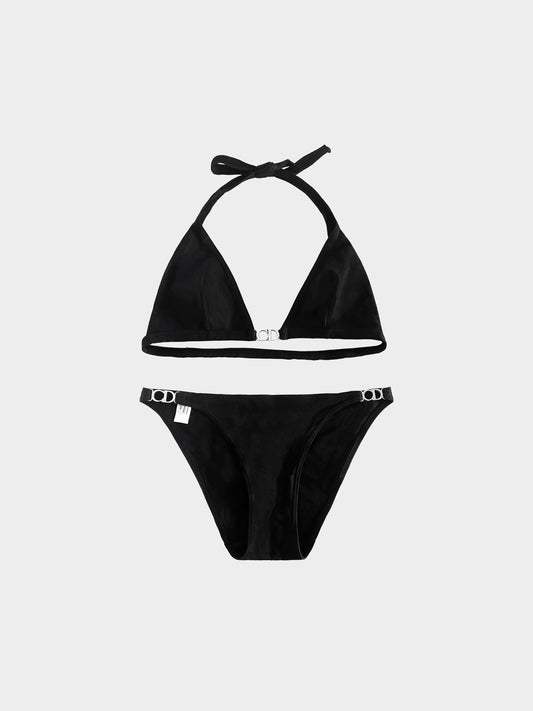 Christian Dior by John Galliano 2000s Black CD Two-piece Swimsuit