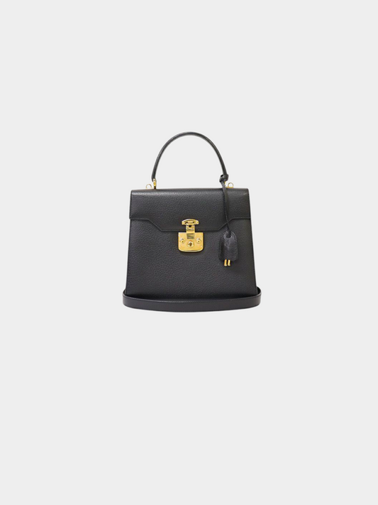 Gucci 2010s Black Pigskin Lady Lock 2-Way Bag
