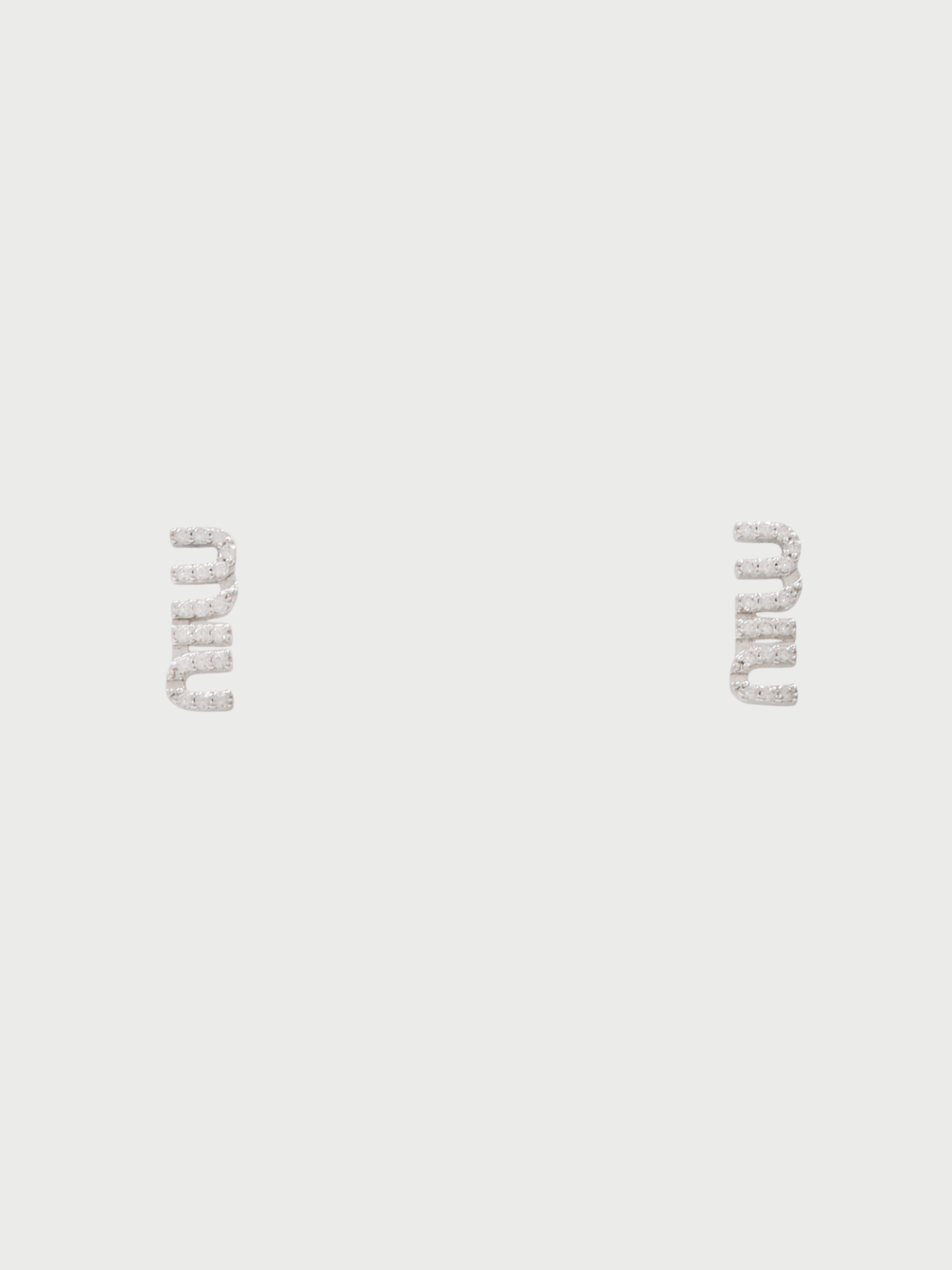 Miu Miu FW 2022 Silver Rhinestone Logo Earrings