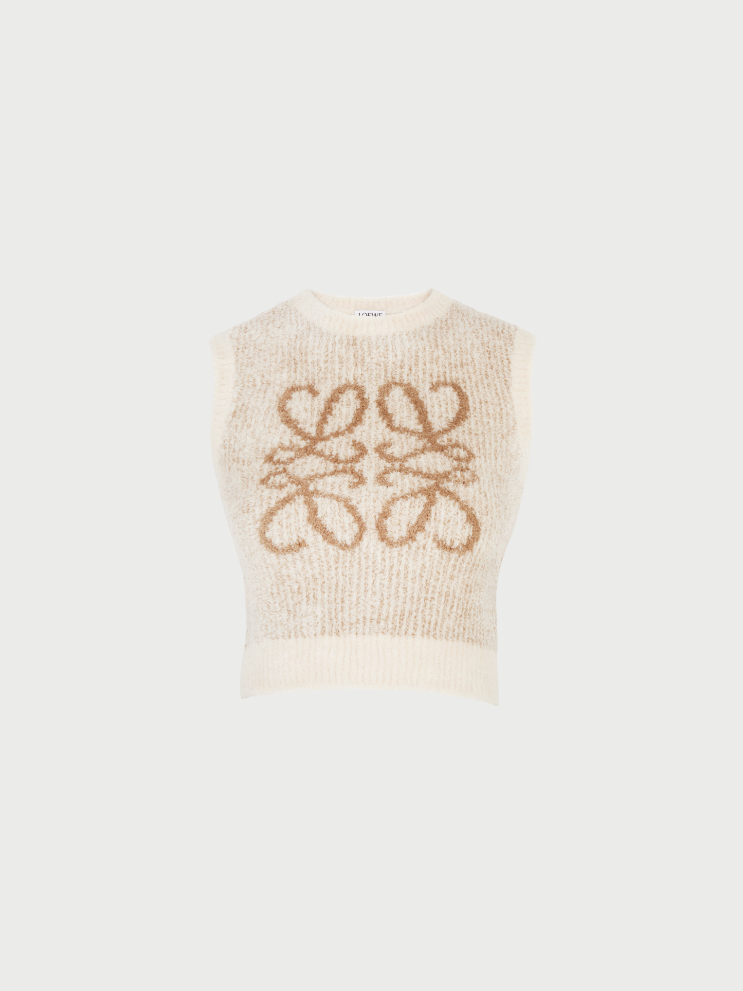 Loewe 2020s Beige Cotton Polyamide Anagram Knit Vest