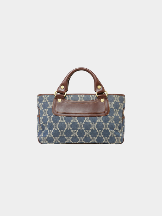 Celine 2000s Blue Denim Leather Macadam Boogie Bag