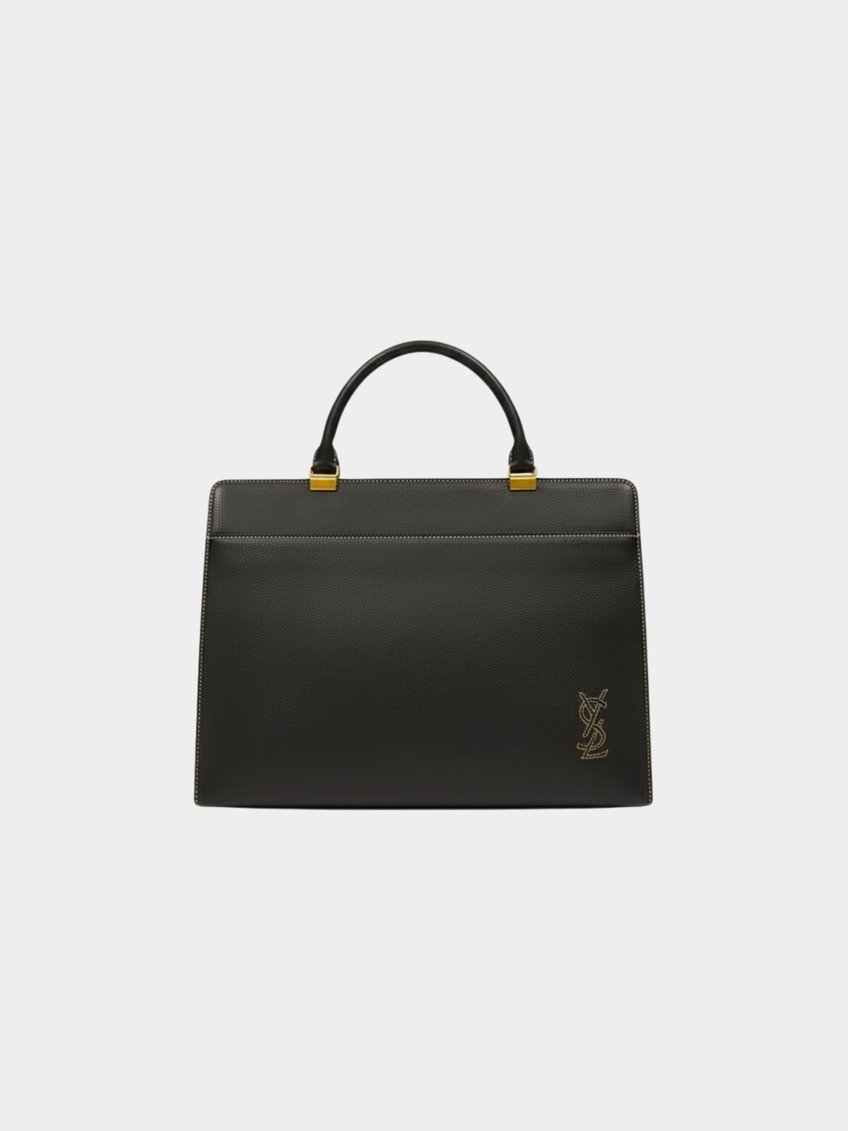 Yves Saint Laurent 2000s Black Leather Logo Handbag