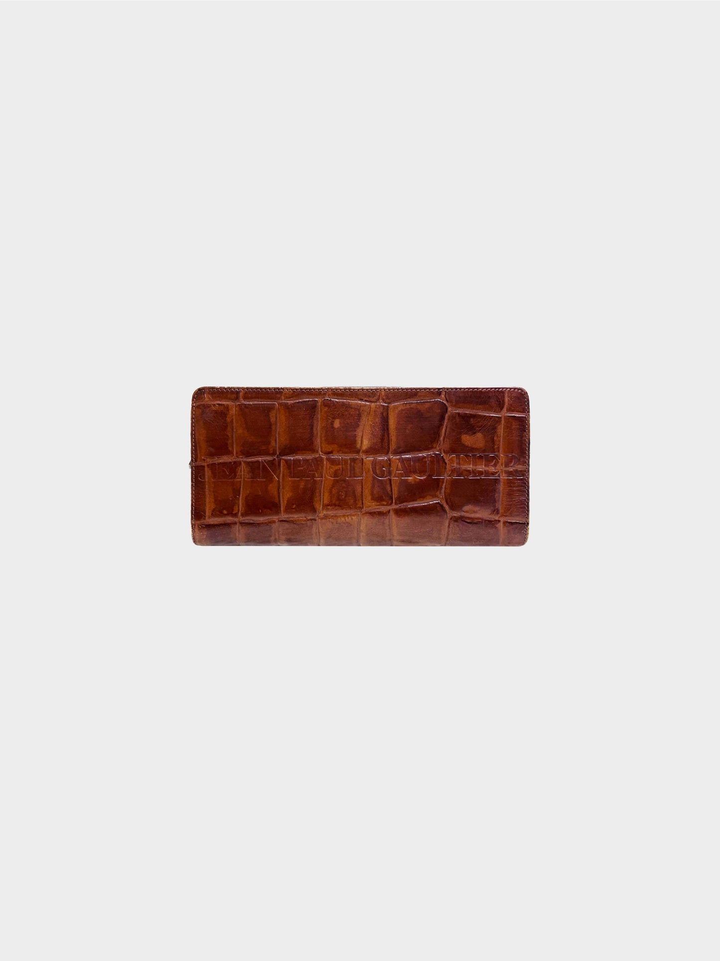 Jean Paul Gaultier 2000s Crocodile Embossed Clutch Bag