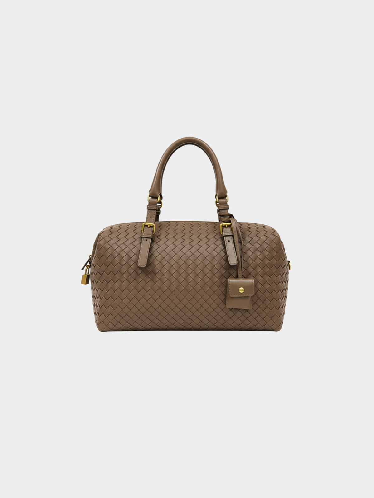 Bottega Veneta 2000s Brown Intrecciato Leather Handbag