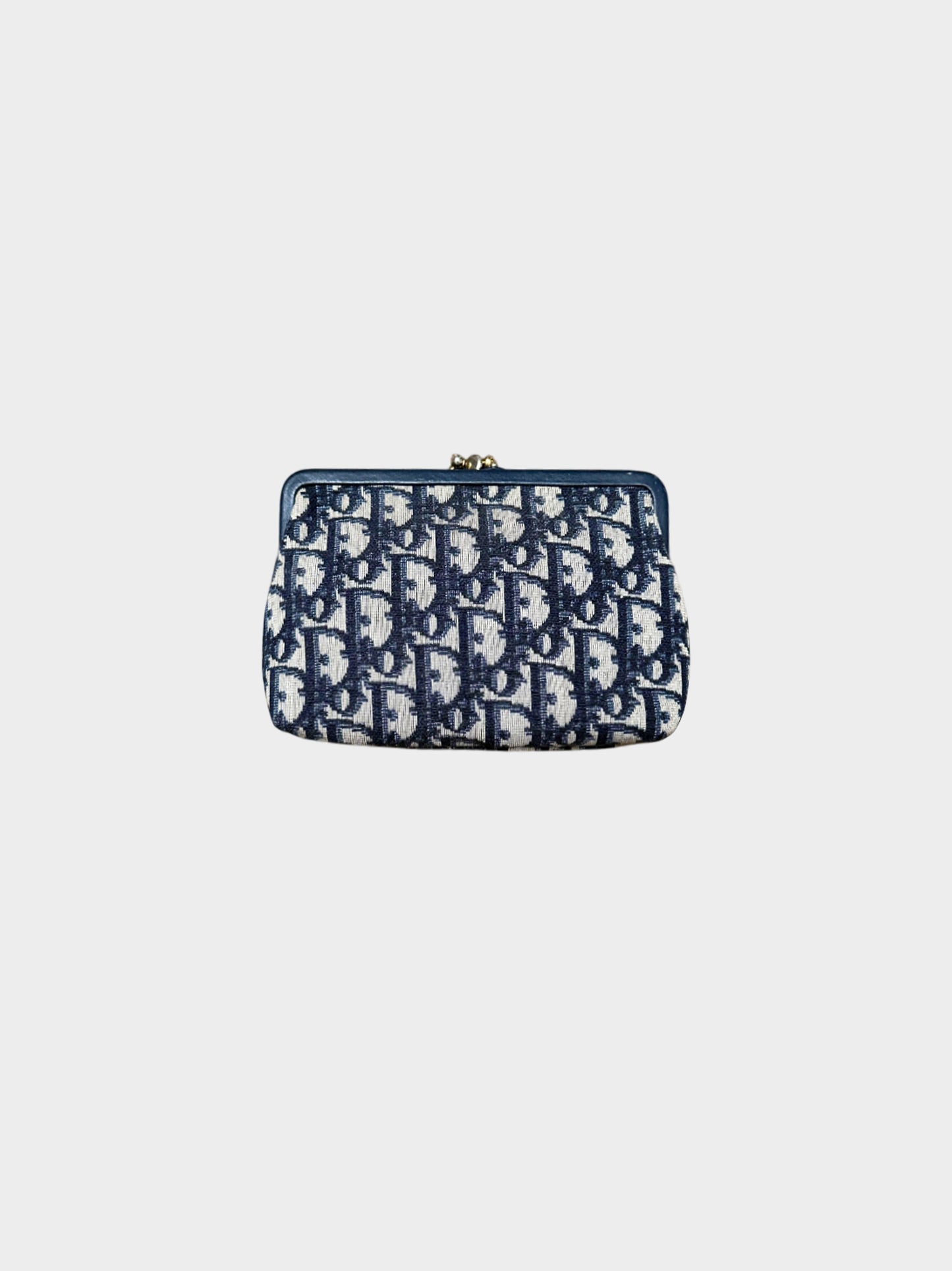 Christian Dior 2000s Navy Trotter Kiss Lock Purse