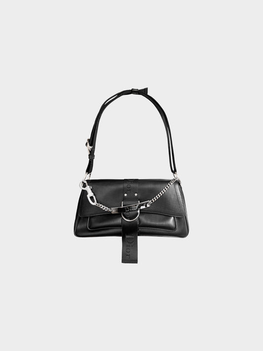 Christian Dior by John Galliano 2003 Black Coated Canvas Hardcore Shoulder Bag