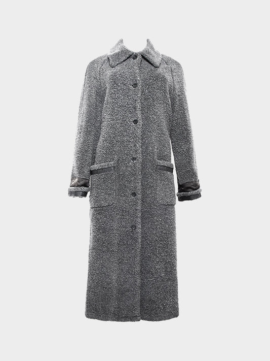 Fendi 1990s Grey Wool Long Coat