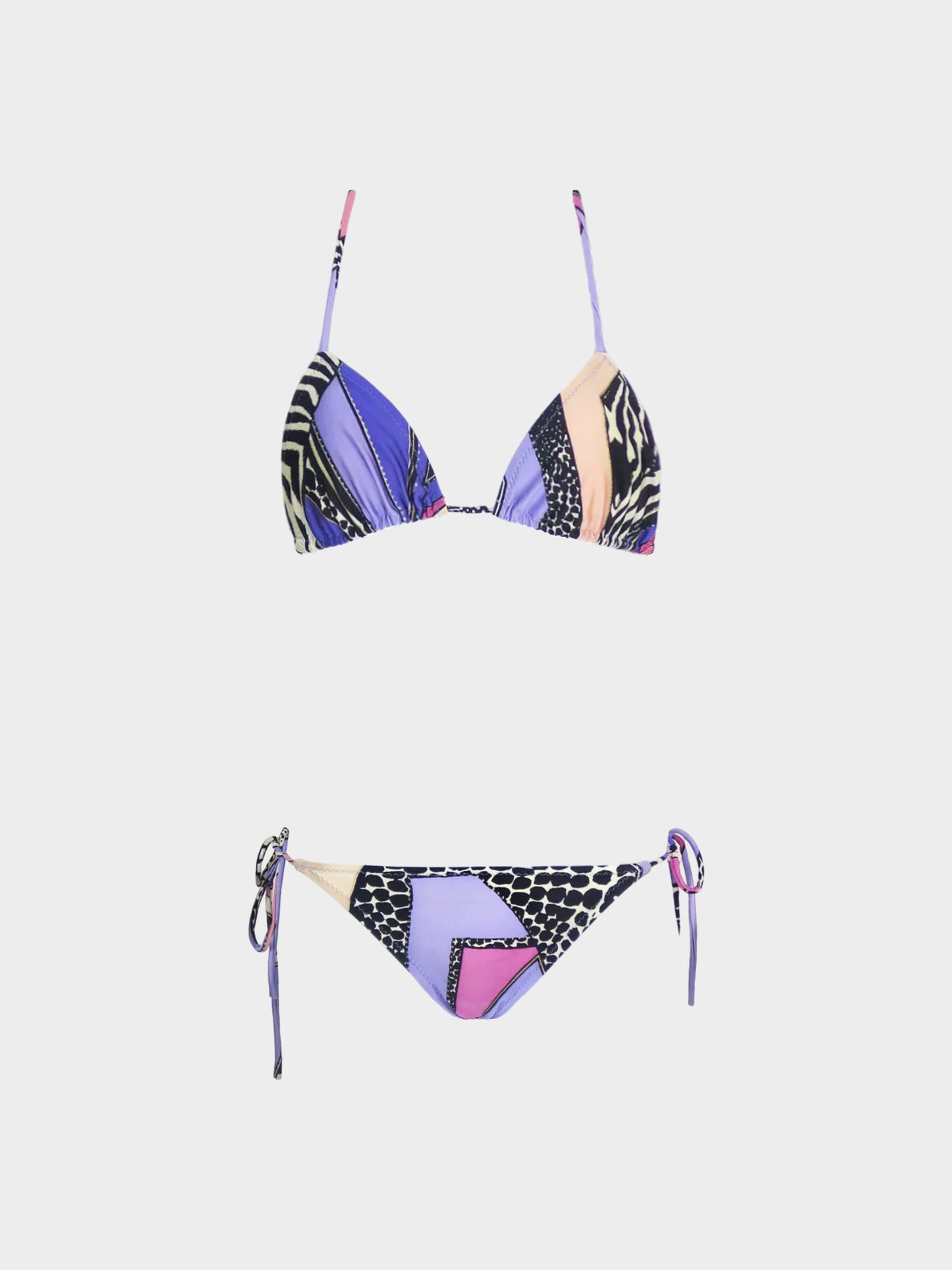 Roberto Cavalli 2000s Purple Cheetah Print Two-piece Swimsuit