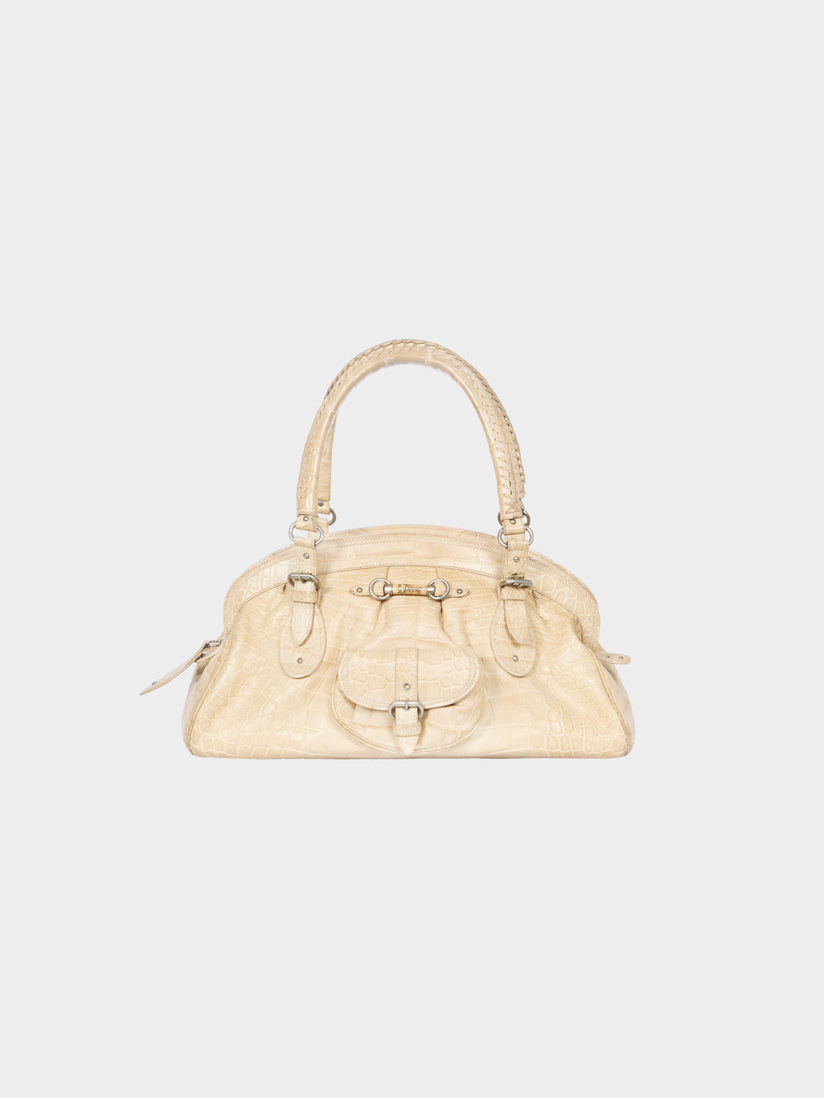 Christian Dior by John Galliano 2005 Beige Croc-embossed Leather 'My Dior' Bag