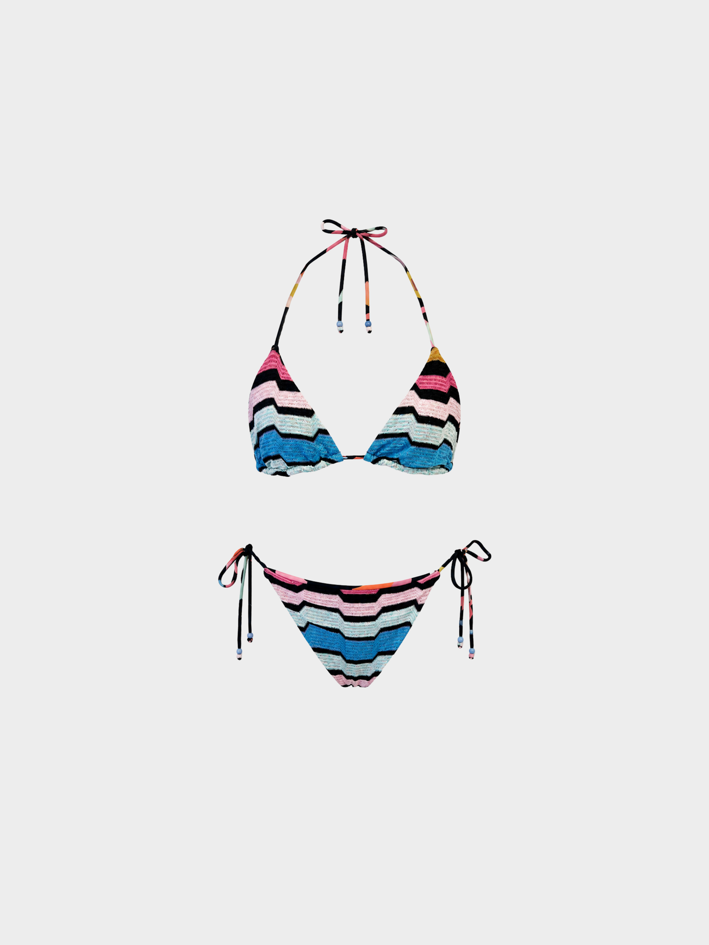 Missoni Mare 2020s Multicolor Sparkle Knit Two-Piece Bikini