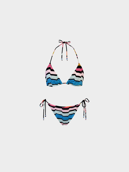 Missoni Mare 2020s Multicolor Sparkle Knit Two-Piece Bikini