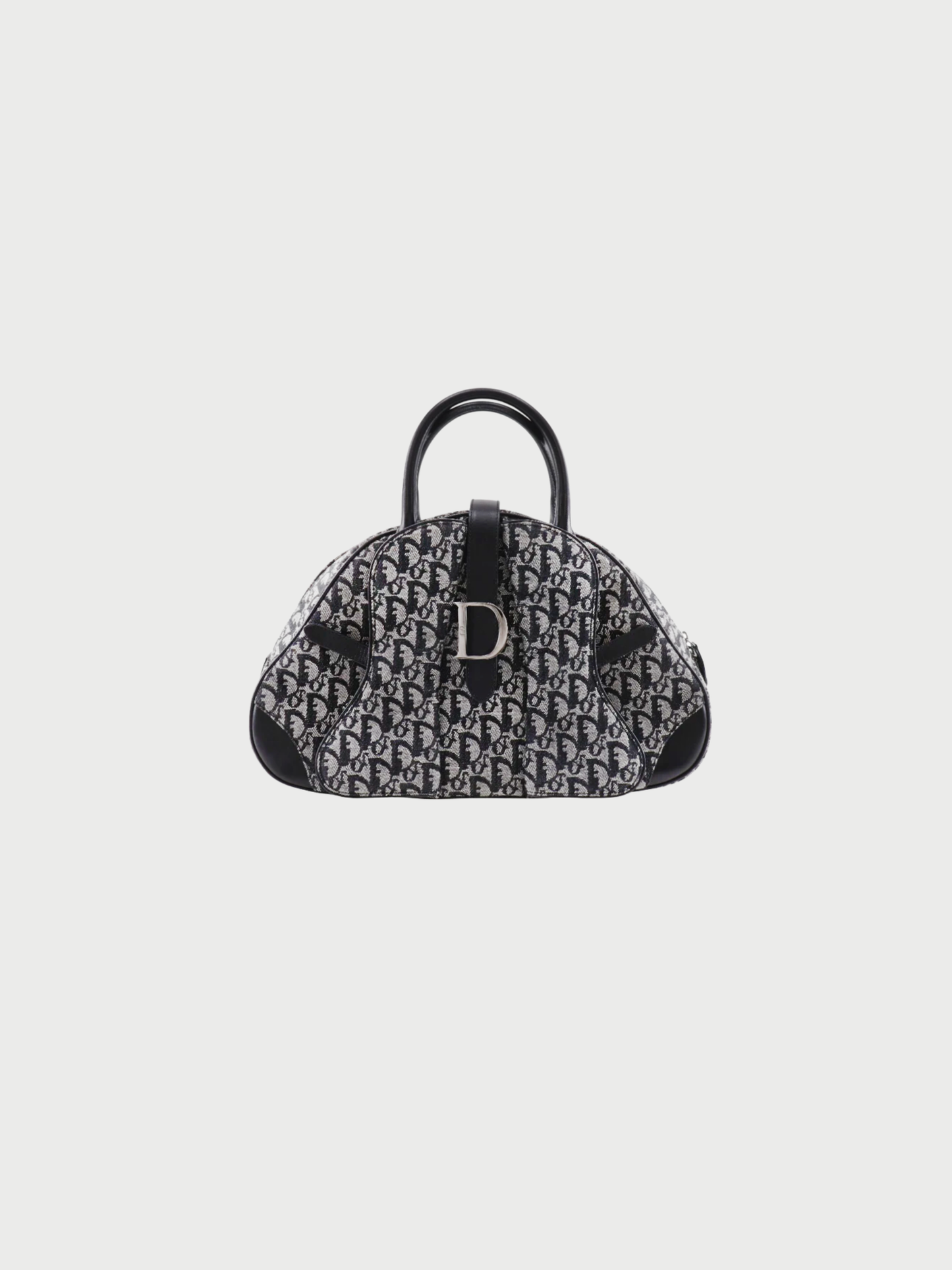 Christian Dior 2000s Navy Canvas Double Saddle Bag