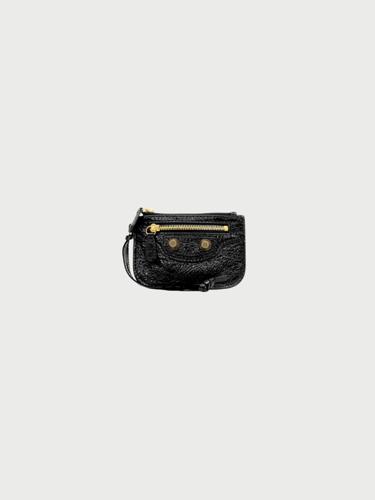Balenciaga 2021 Black Leather Le Cagole Pouch