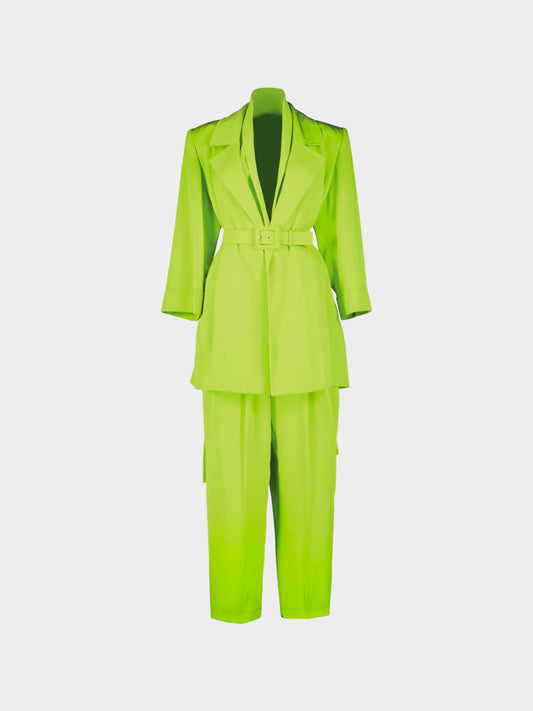 Yves Saint Laurent 1990s Green Blazer and Trouser Set
