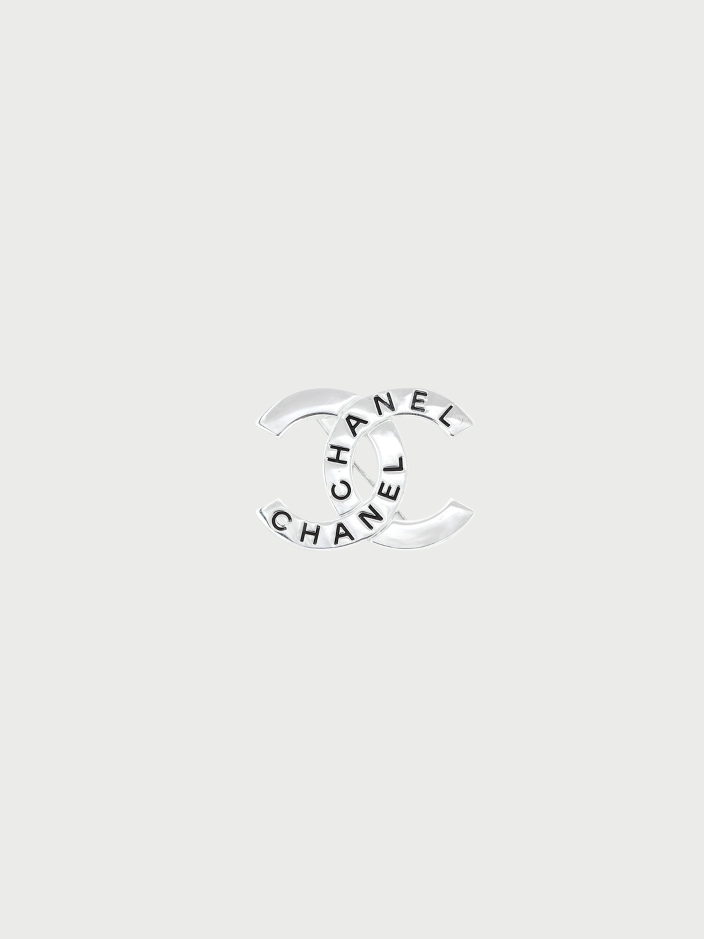 Chanel Spring 1998 Silver Metal Coco Mark Logo Brooch