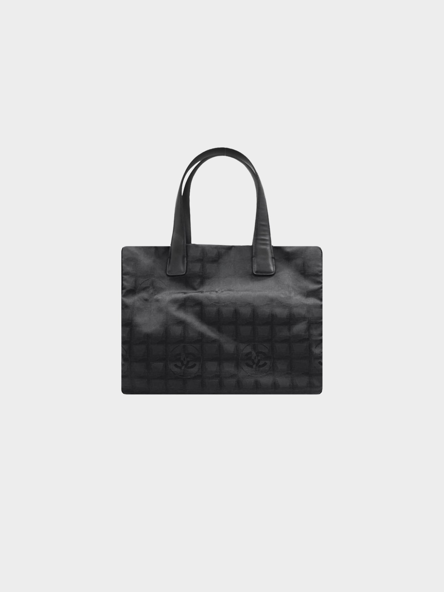 Chanel 2005 Black Travel Line Jacquard Tote Bag