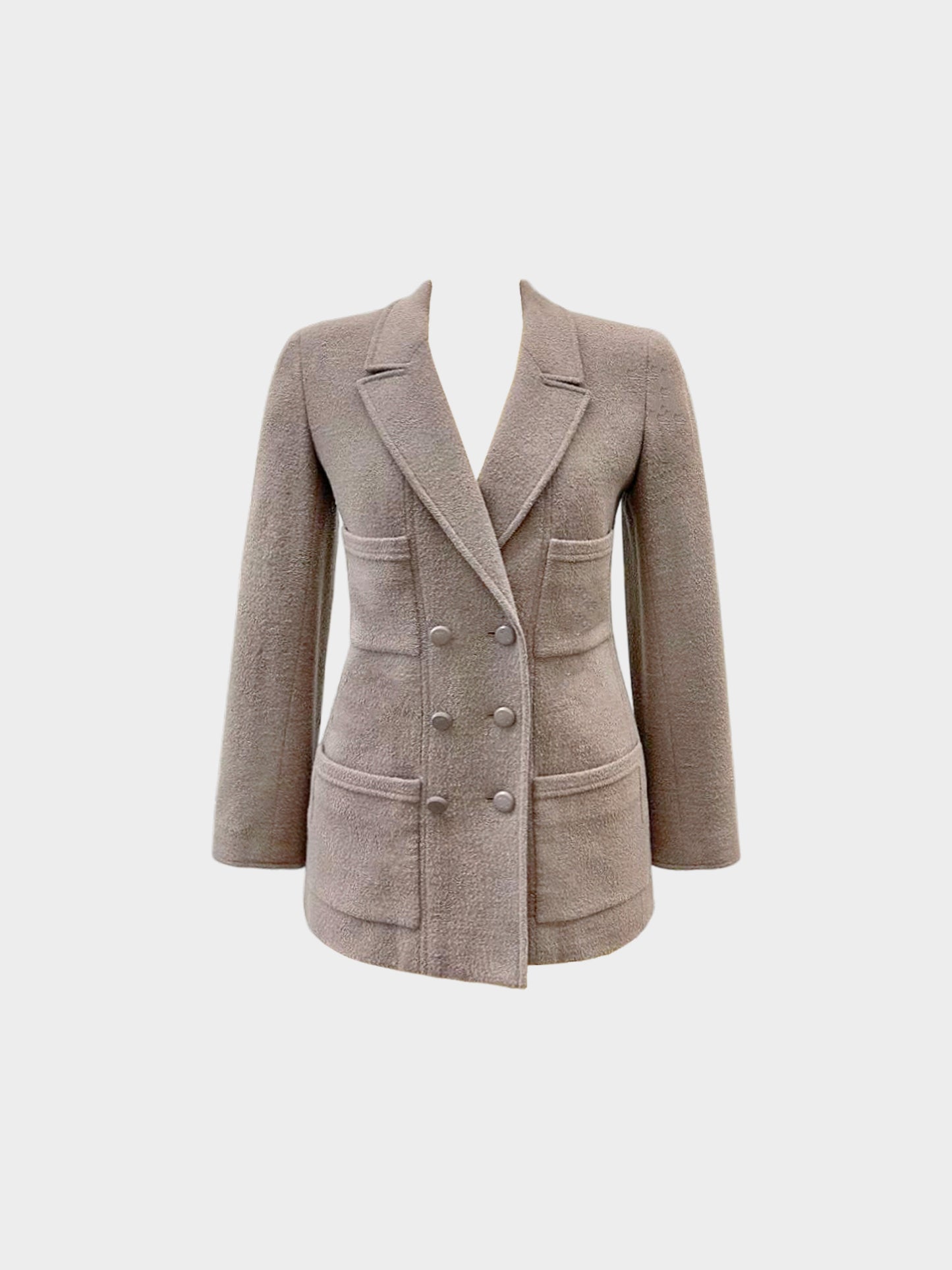 Chanel 1998 Brown Boucle Double Breasted Jacket