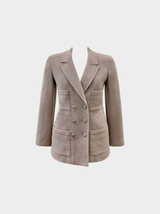 Chanel 1998 Brown Boucle Double Breasted Jacket