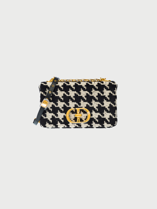 Christian Dior 2020s Black Tweed Dior Caro Shoulder Bag
