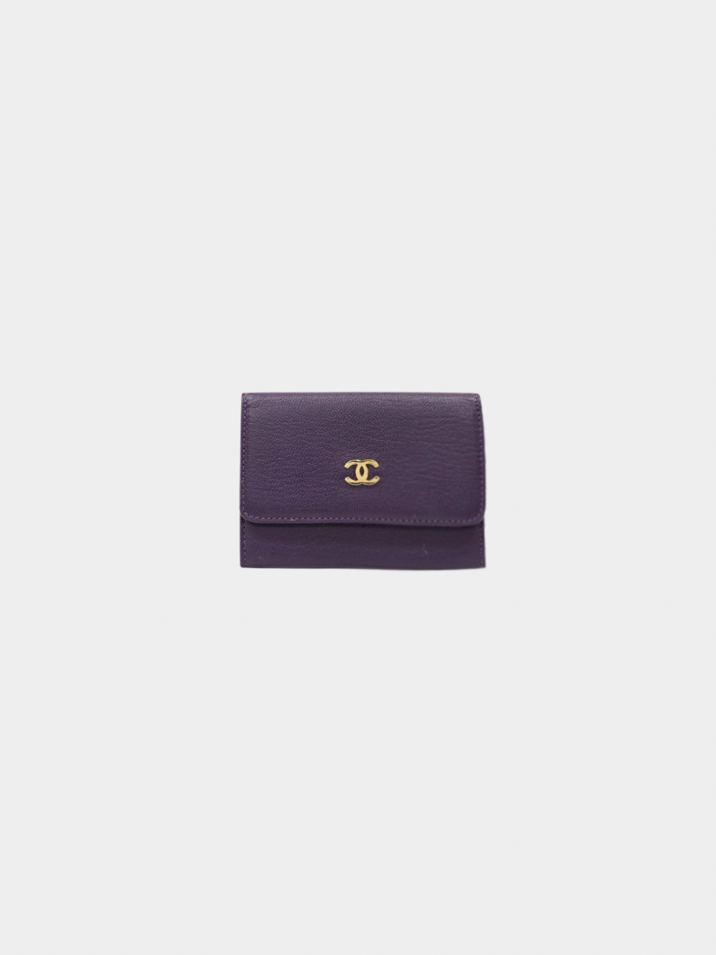 Chanel 2000s Purple Caviar Leather Card Case