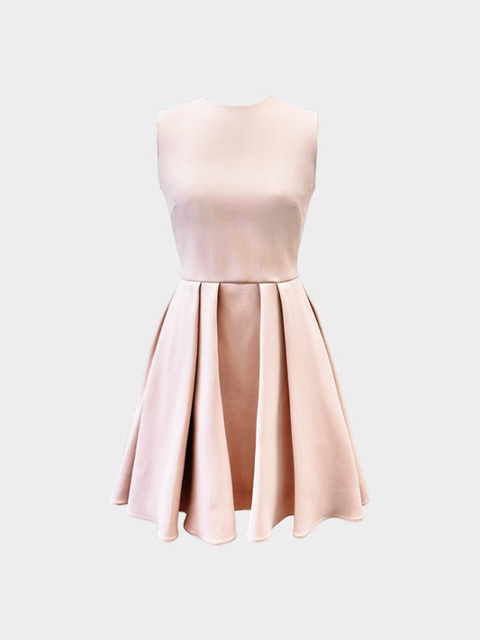 Christian Dior 2021 Dusty Rose Wool Dress with Full Skirt and Pockets
