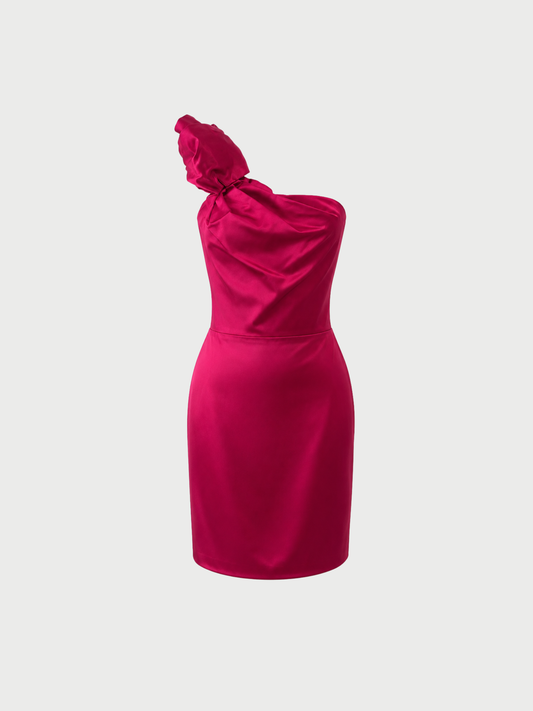 Alexander McQueen 2008 Cruise Rose Red Satin Cocktail Dress
