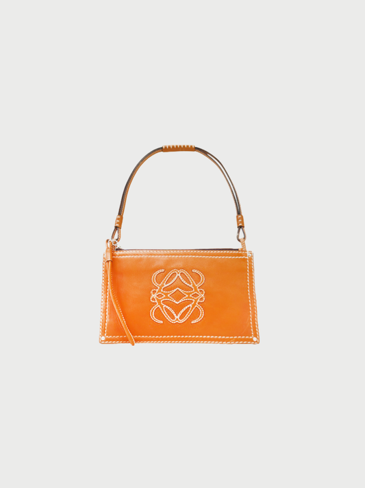 Loewe 2007 Brown Leather Anagram One-Shoulder Bag