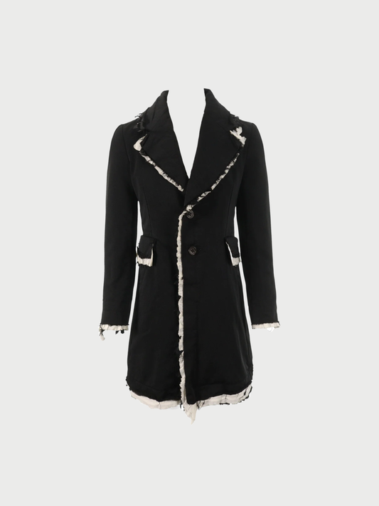Comme des Garçons FW 2018 Black White Polyester Frill Dress