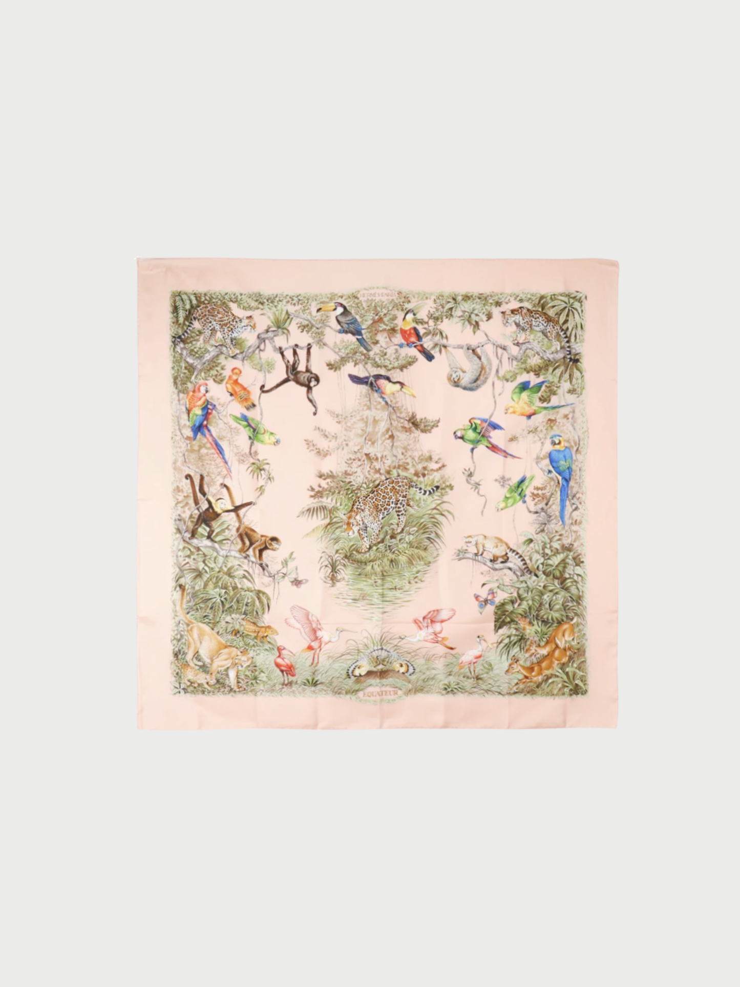Hermès 2000s Raspberry Pink Silk Carré 90 Equateur Scarf