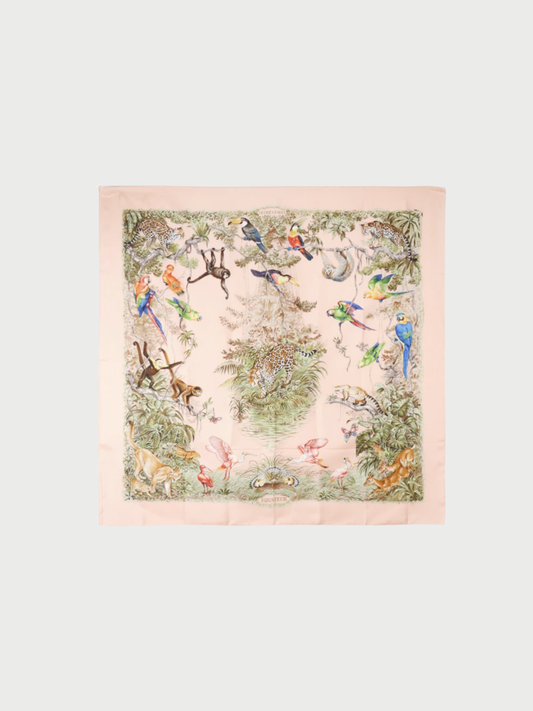 Hermès 2000s Raspberry Pink Silk Carré 90 Equateur Scarf