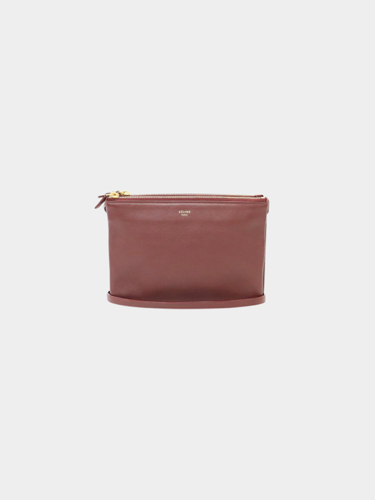 Celine 2010s Bordeaux Leather Trio Small Bag