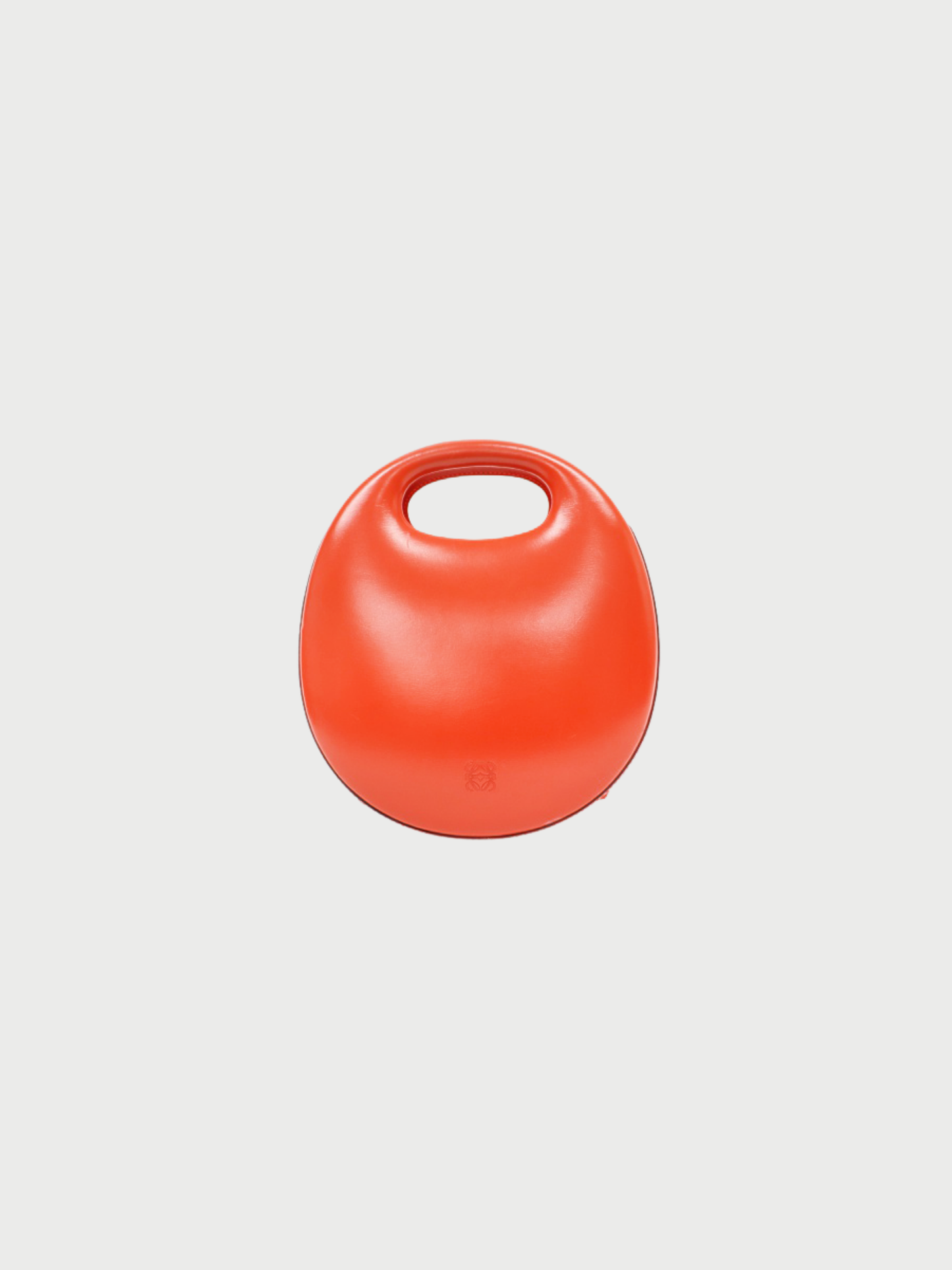 Loewe 2000s Red Leather Anagram Round Handbag