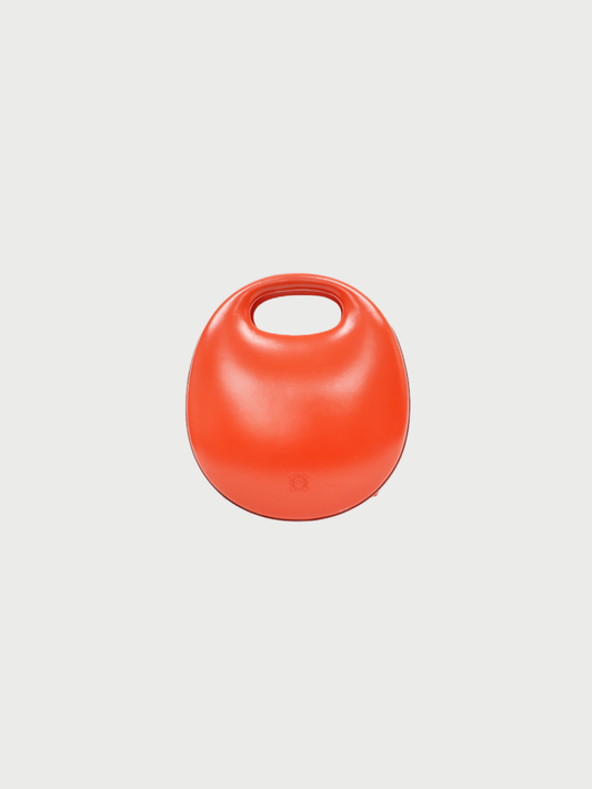 Loewe 2000s Red Leather Anagram Round Handbag