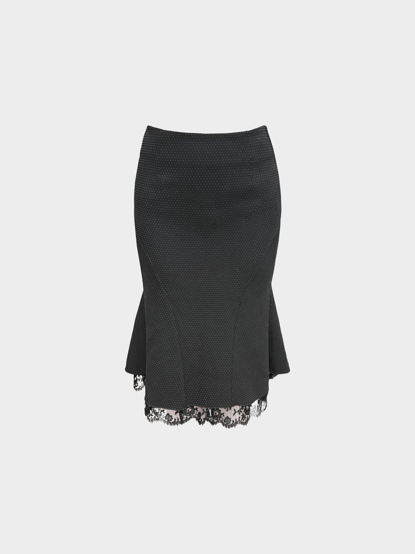 Moschino Cheap and Chic 1990s Black Speckled Mermaid Midi Skirt