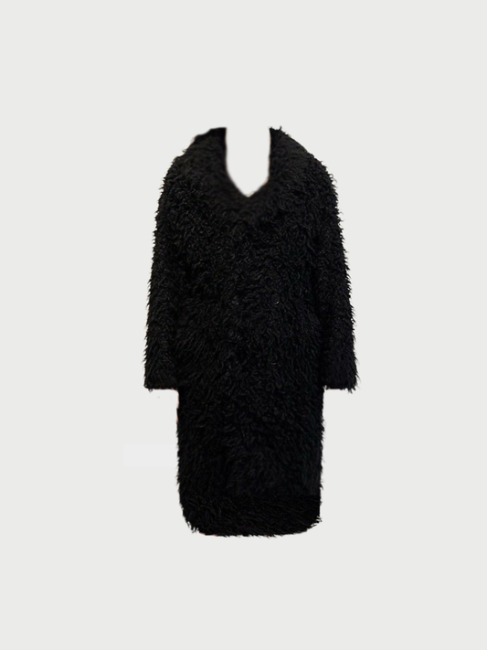 Yves Saint Laurent 2000s Black Acrylic Long Coat
