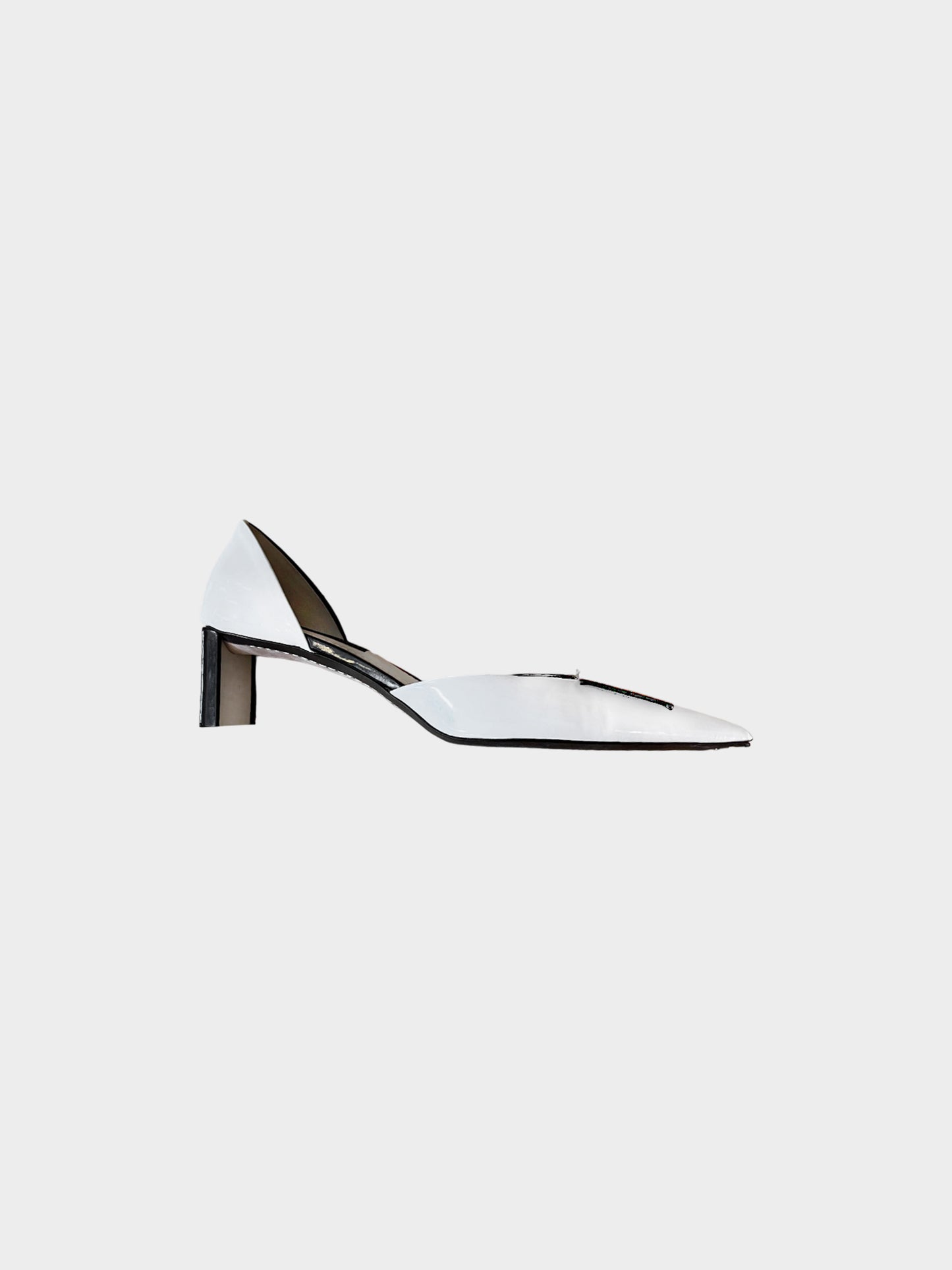 Louis Vuitton 2013 Black and White Leather D'Orsay Bow Pointed Toe Pumps