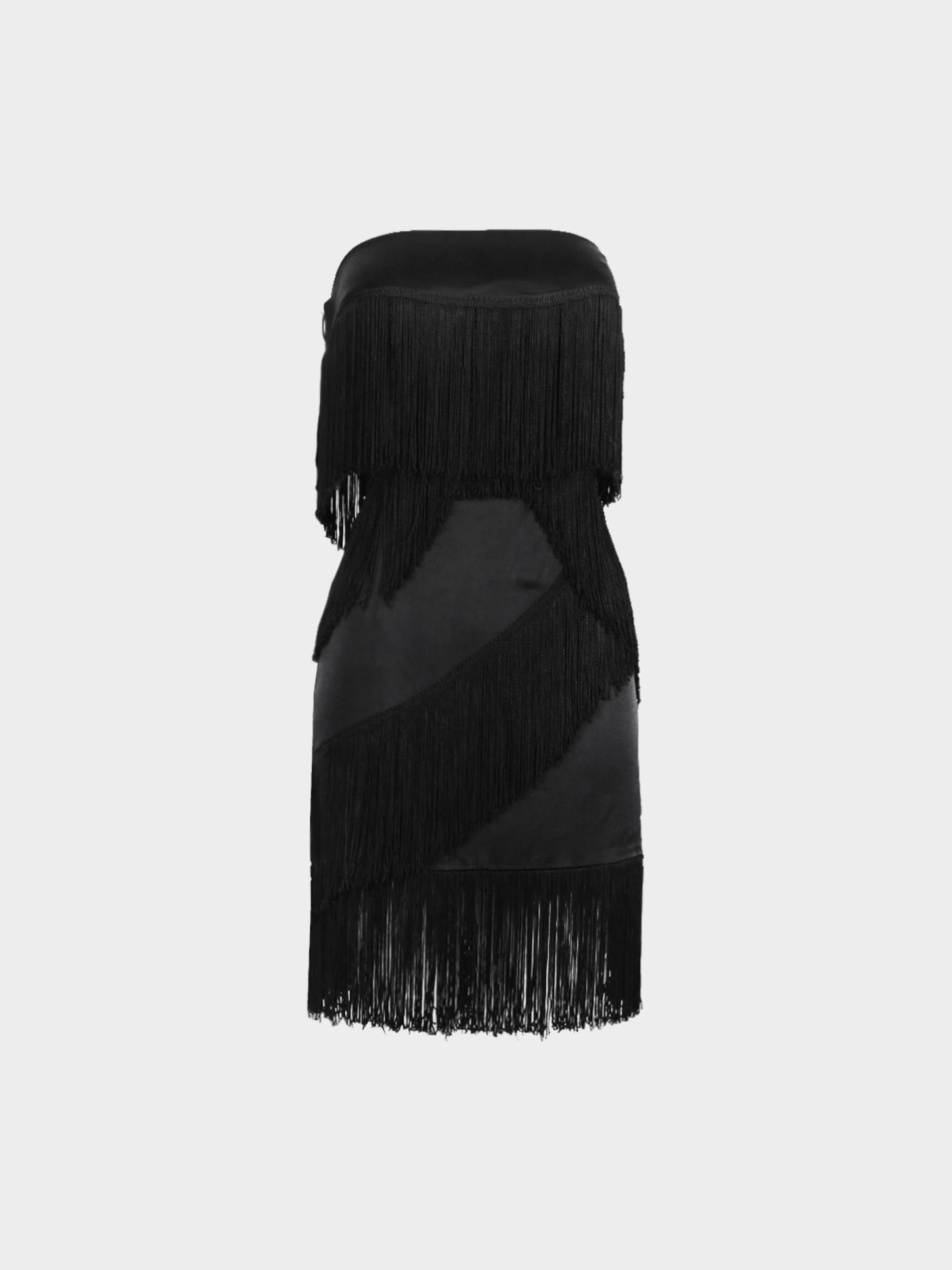 Dolce and Gabbana SS 2003 Black Fringe Dress