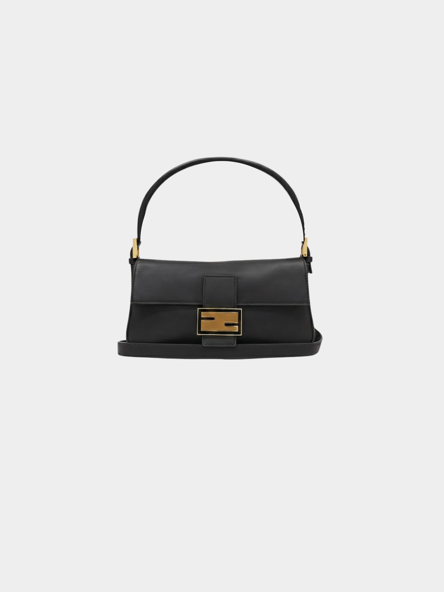 Fendi 2000s Black Leather Mamma Bucket Bag