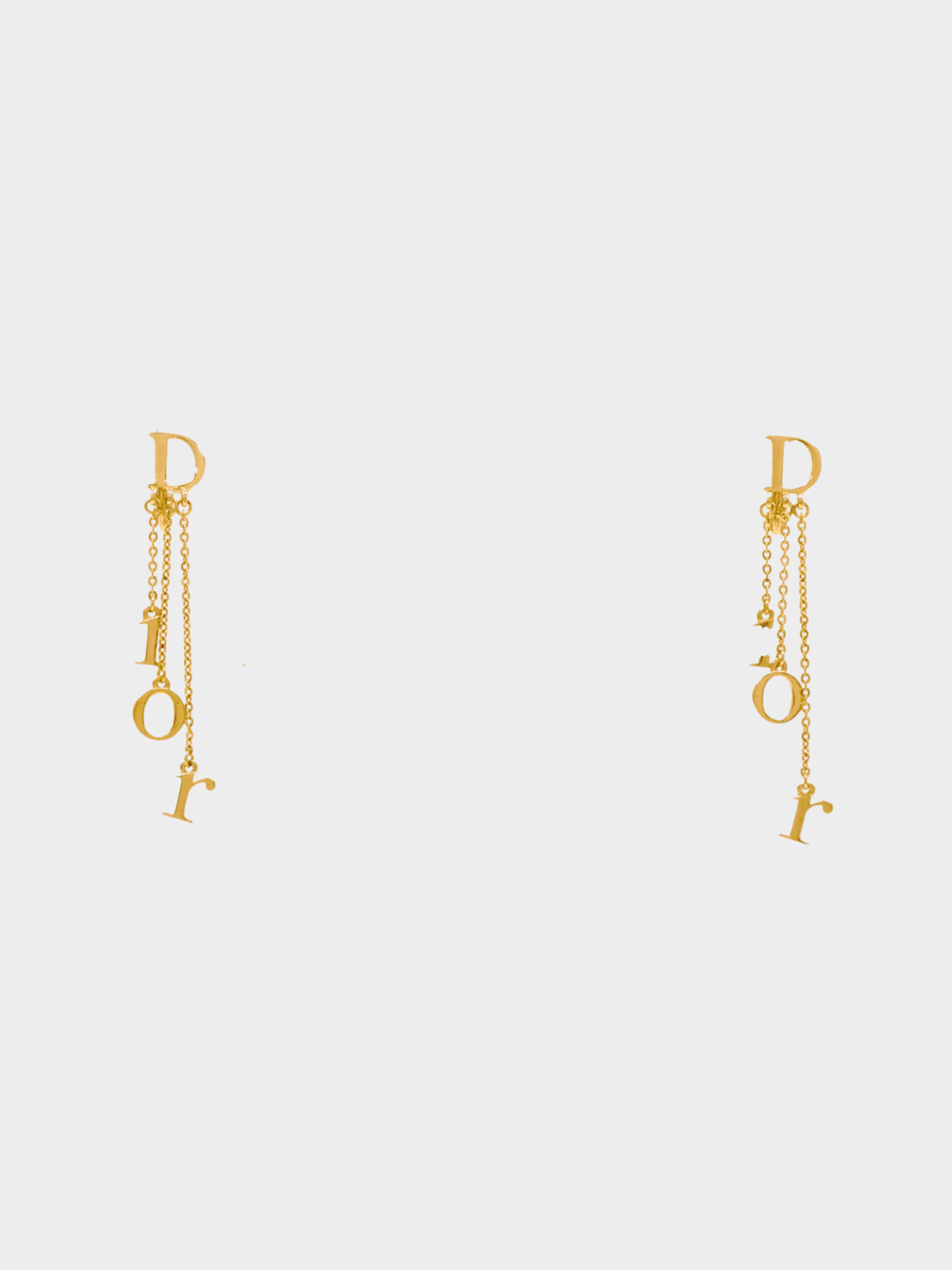 Christian Dior 2000s Gold Logo Drop Earrings