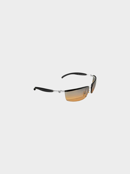 Chanel by Karl Lagerfeld 2000s Gradient Brown and Grey Rimless Sunglasses
