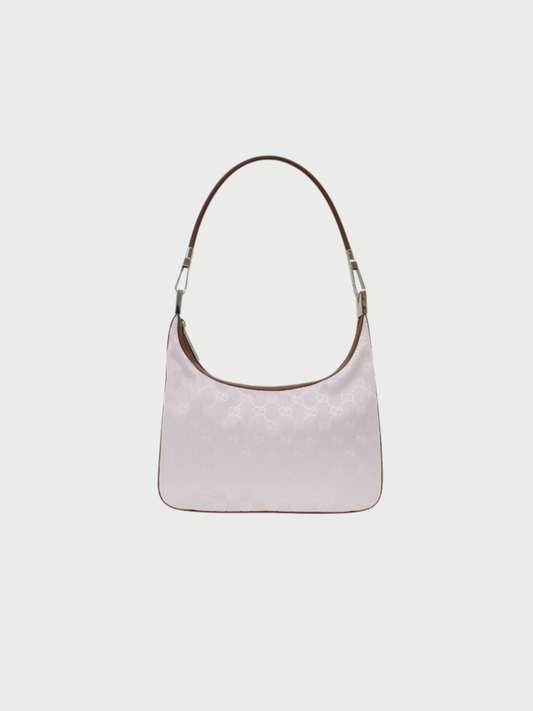Gucci 2000s Lavender Brown GG Canvas One-Shoulder Bag
