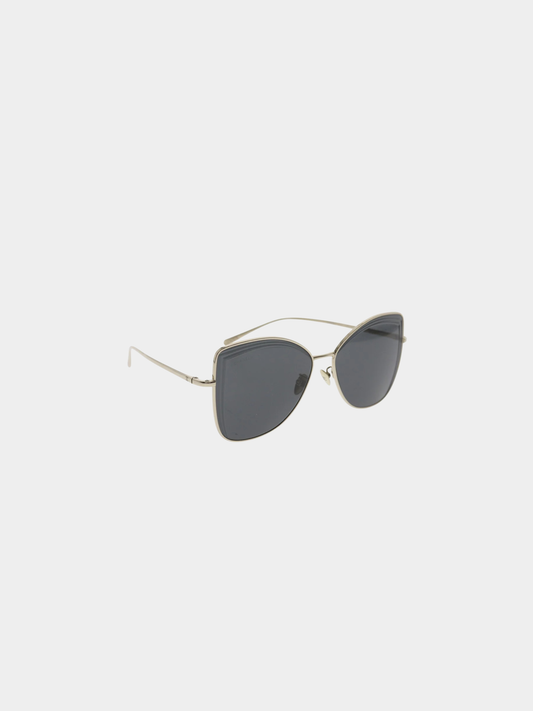 Chanel 2000s Silver Metal Teardrop Sunglasses