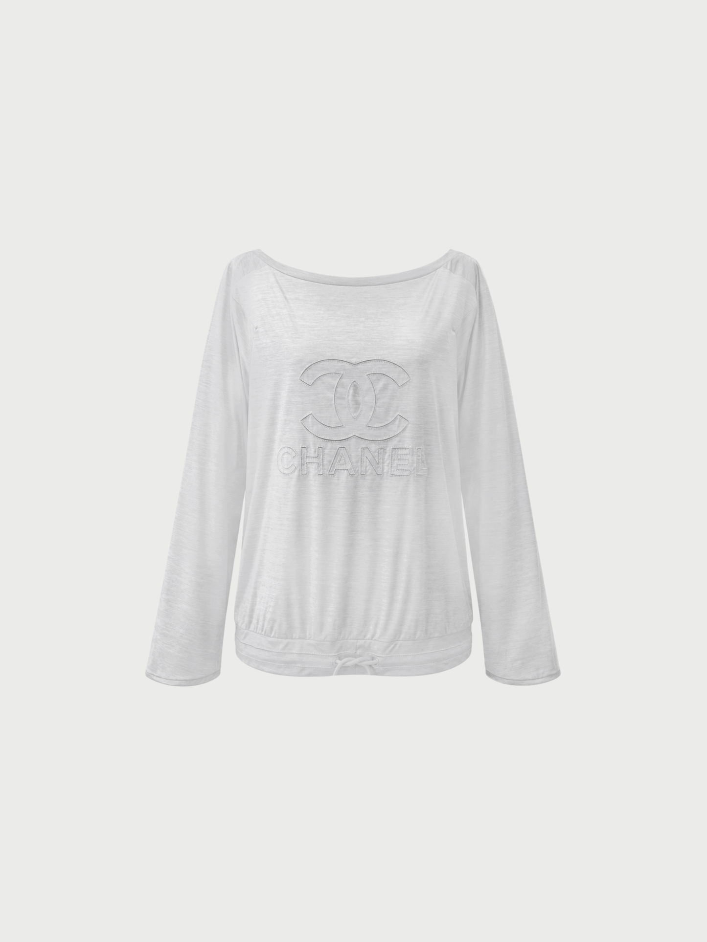Chanel 2012 Silver Logo Drawstring Waist Top