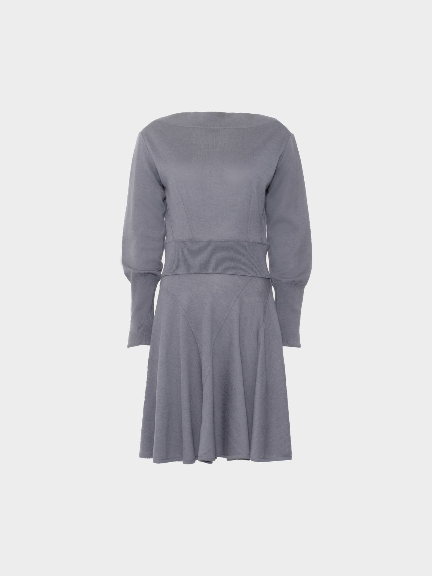 Azzedine Alaïa 1990s Grey Jersey Wool Long Sleeved Dress
