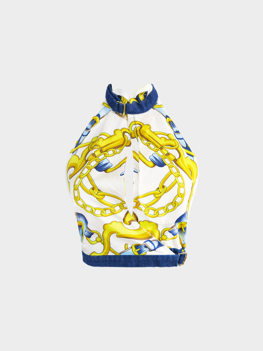 Christian Dior SS 2000 Runway Equestrian Backless Halter Top