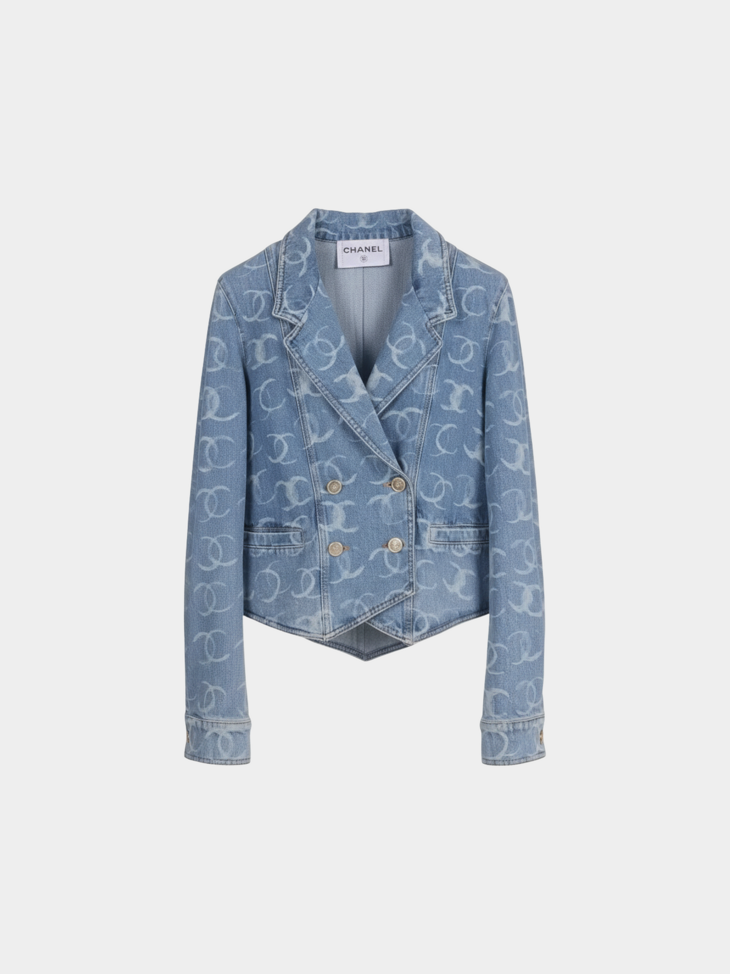 Chanel 2020s Blue Monogram Denim Jacket