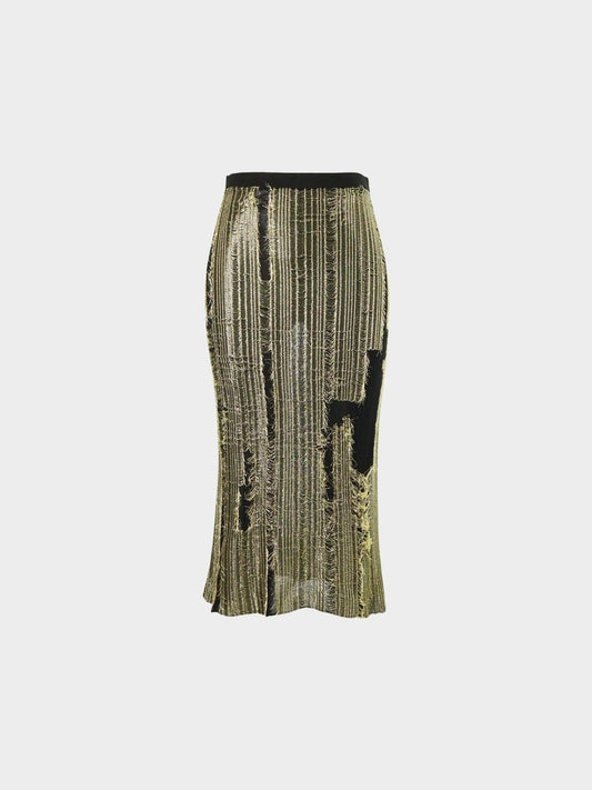 Maison Martin Margiela SS 2016 Black and Gold Deconstructed Skirt