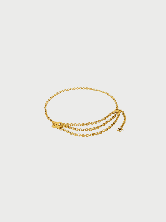 Chanel 2000s Gold Plated Metal COCO Chain Belt