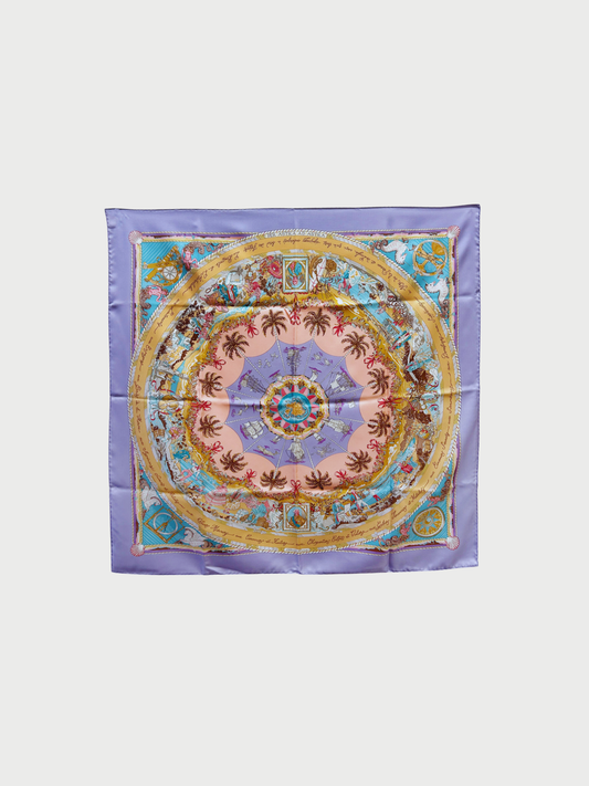 Hermès 2000s Multicolor Per Astra Ad Astra Silk Scarf